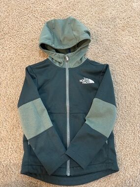 The North Face Kids' Two-Tone Green Hooded Zip Sweatshirt